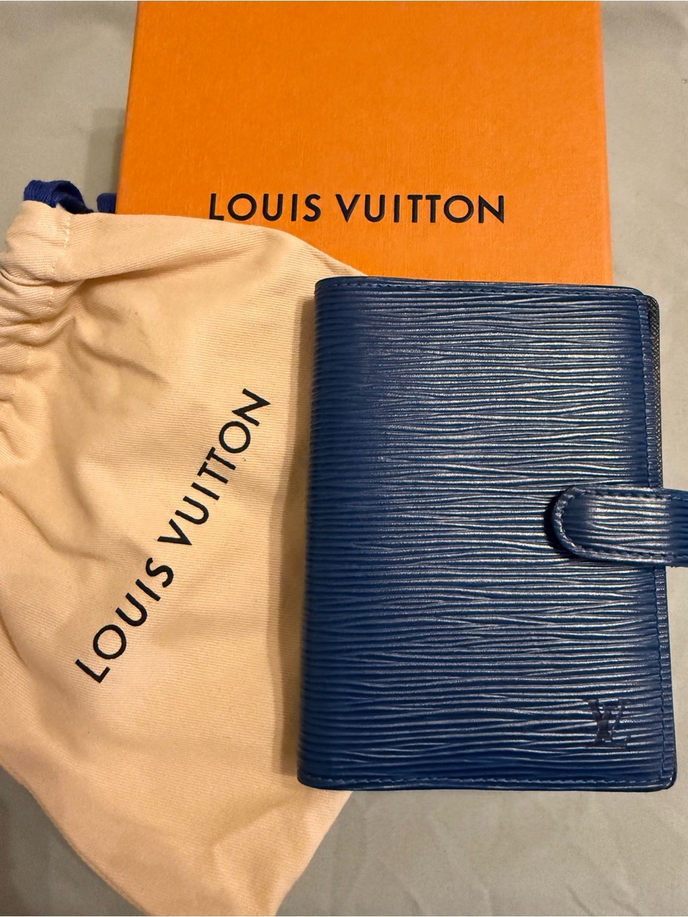 Louis Vuitton Blue Epi Leather PM Agenda